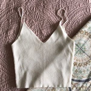PacSun LA Hearts White Ribbed Tank